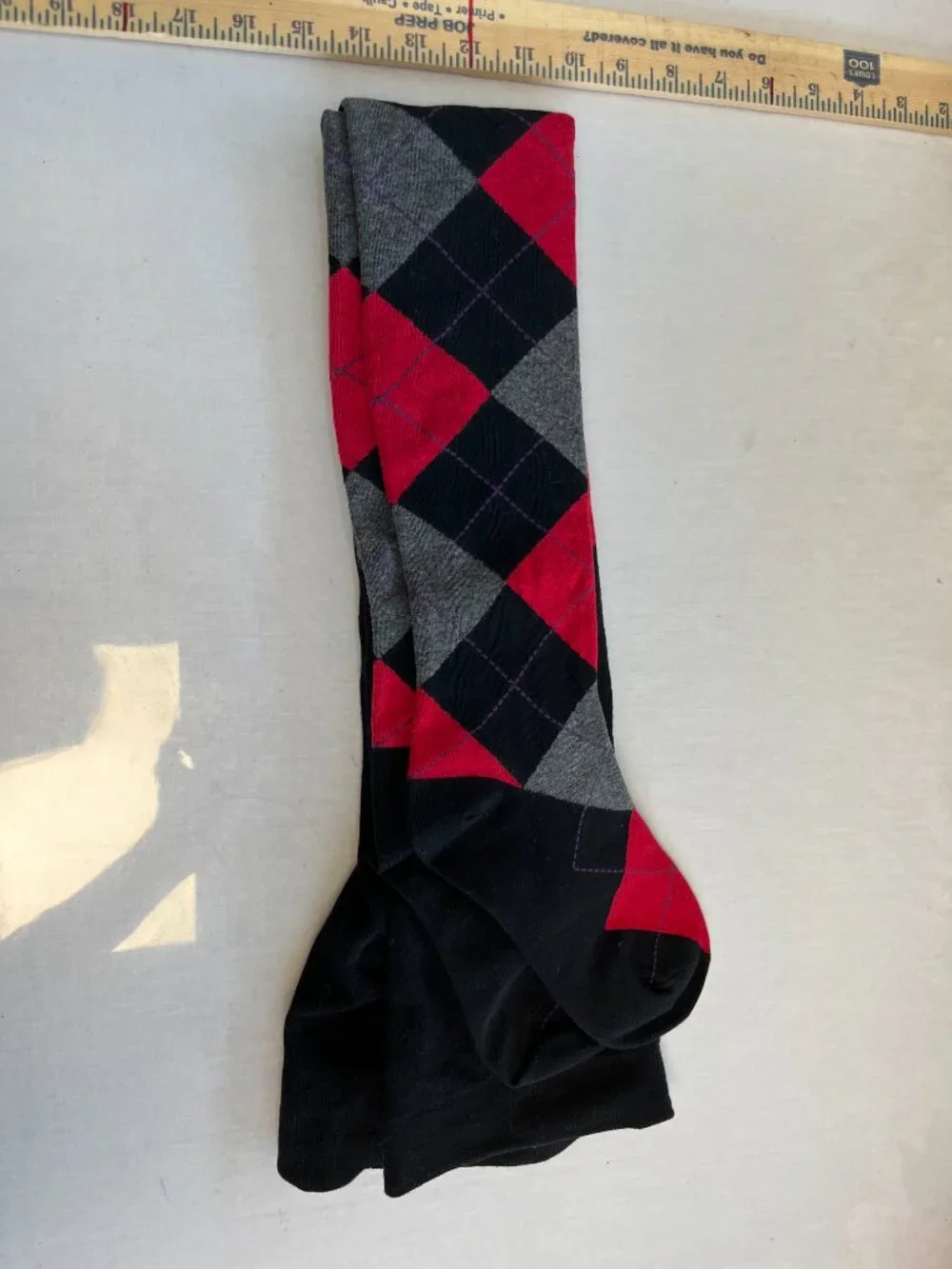 MeMoi MO-391 Argyle Sweater Tights S/M Black Red Gray